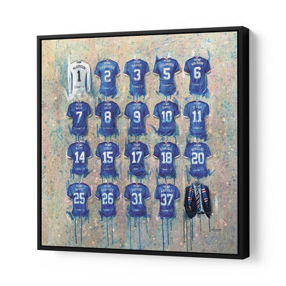 Rangers FC Champions Shirts 30x30 Canvas (Sale) - Terry Kneeshaw Art