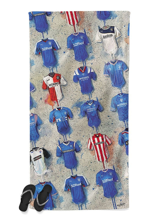 Rangers Shirts - A Teddybears Collection Beach Towel - Terry Kneeshaw Art