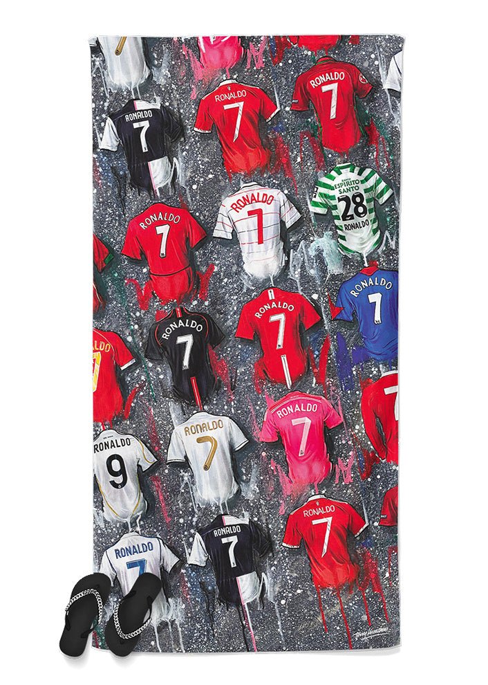 Ronaldo Shirts - A CR7 Collection Beach Towel - Terry Kneeshaw Art