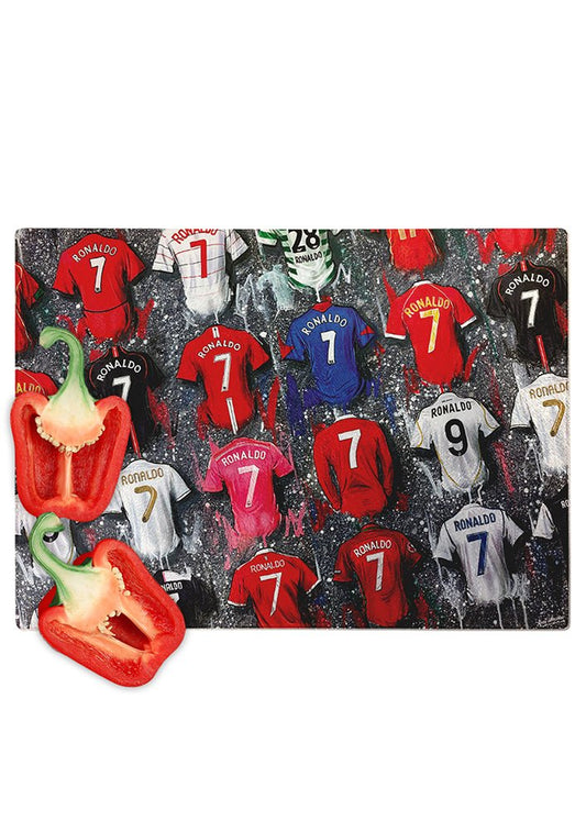 Ronaldo Shirts - A CR7 Collection Chopping Board - Terry Kneeshaw Art