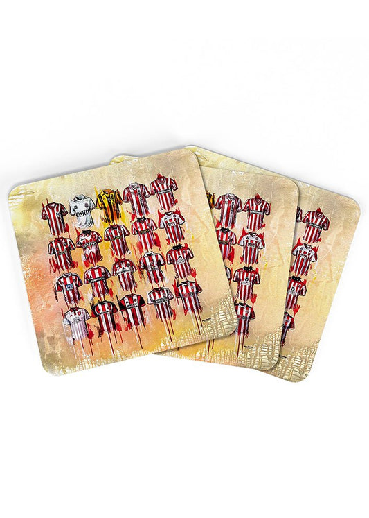 Sheffield United FC Shirts - A Blade's Collection Coasters - Terry Kneeshaw Art