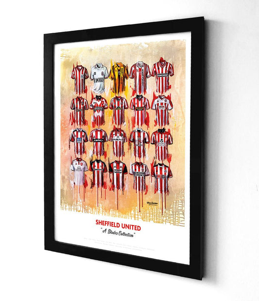 Sheffield United FC Shirts A3 - Terry Kneeshaw Art