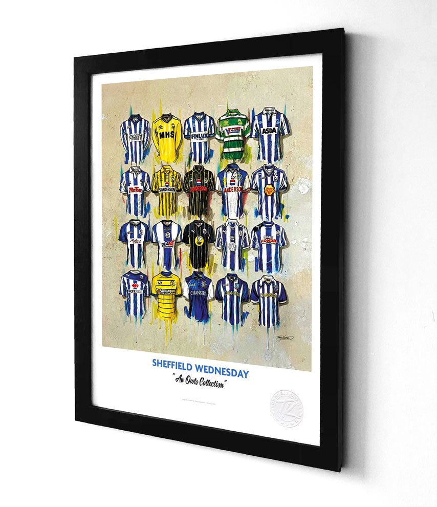 Sheffield Wednesday FC Shirts A3 - Terry Kneeshaw Art