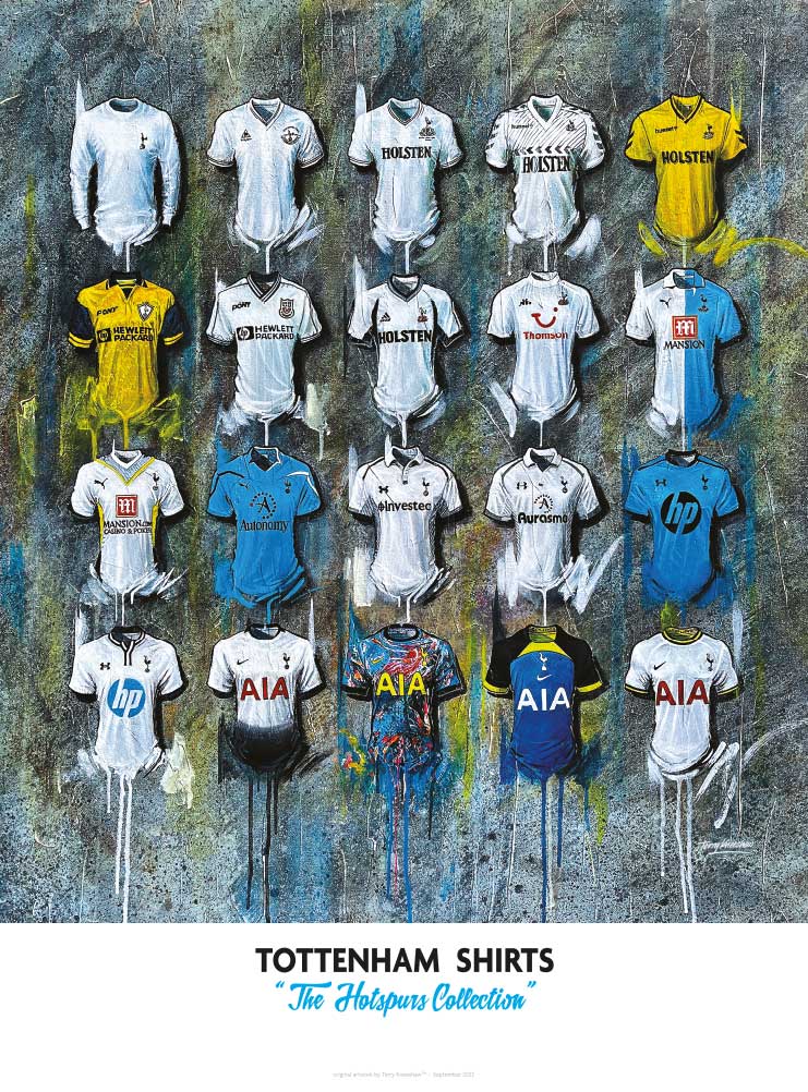 Spurs FC 2022 Shirts - A2 Signed Limited Edition Prints - Terry Kneeshaw Art