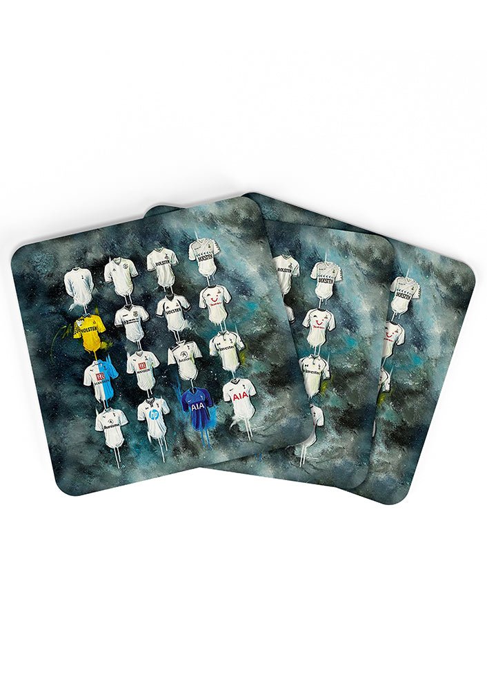 Spurs Shirts - A Lilywhite's Collection Coasters - Terry Kneeshaw Art