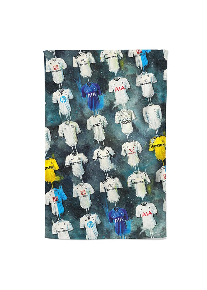 Spurs Shirts - A Lilywhite's Collection Tea Towel - Terry Kneeshaw Art