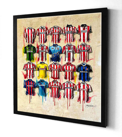 Stoke City FC Shirts 20x20 Canvas - Terry Kneeshaw Art