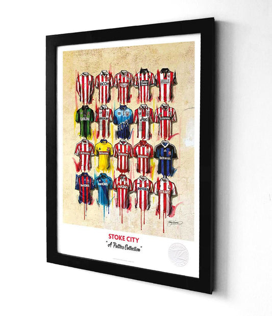 Stoke City FC Shirts A3 - Terry Kneeshaw Art