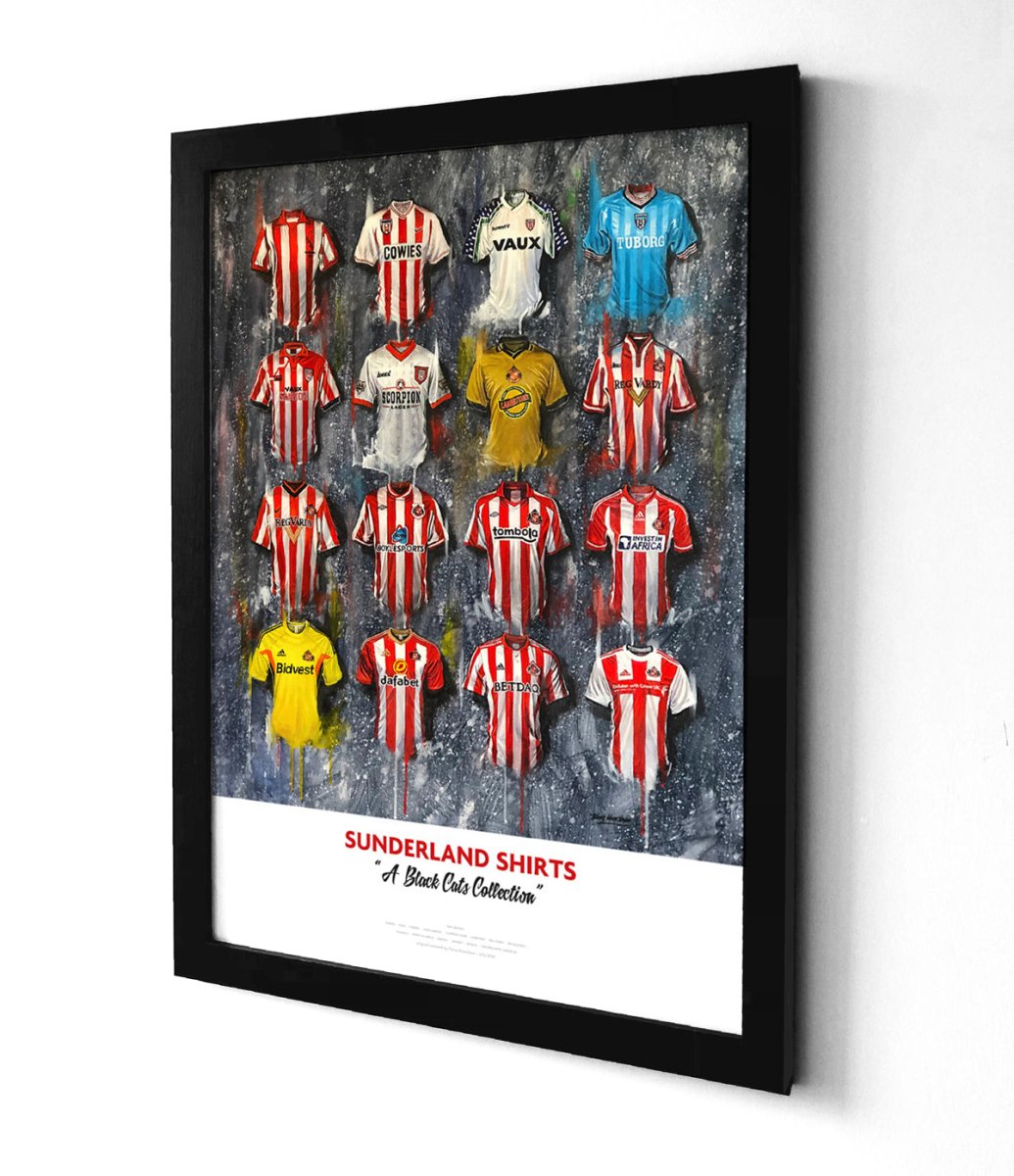 Sunderland FC Shirts - A2 Signed Limited Edition Personalised Prints - Terry Kneeshaw Art