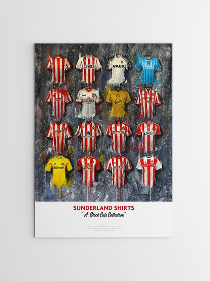 Sunderland FC Shirts - A2 Signed Limited Edition Personalised Prints - Terry Kneeshaw Art