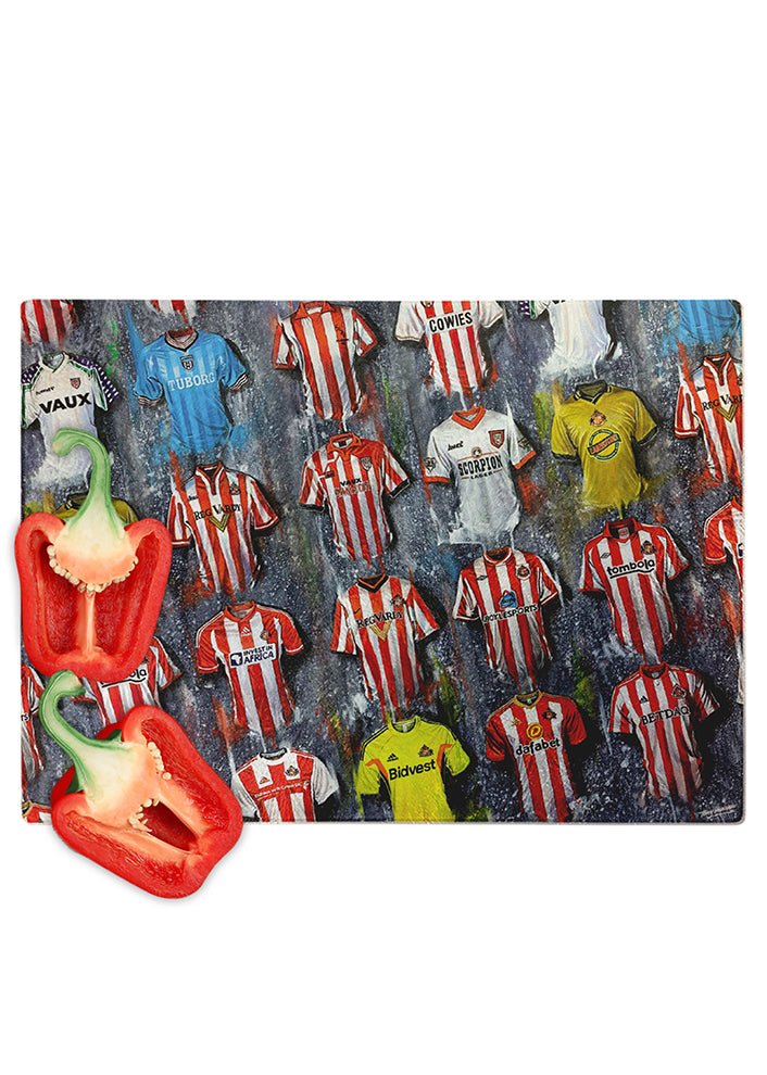 Sunderland Shirts - A Black Cat's Collection Chopping Board - Terry Kneeshaw Art