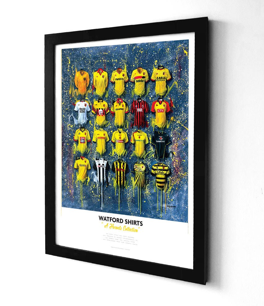 Watford FC Shirts A3 - Terry Kneeshaw Art