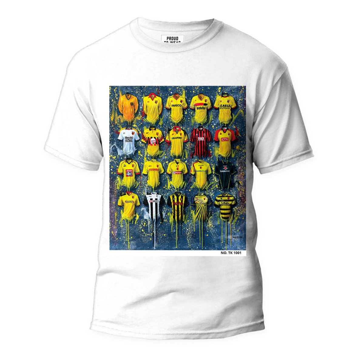 Watford FC Shirts - T Shirt - Terry Kneeshaw Art