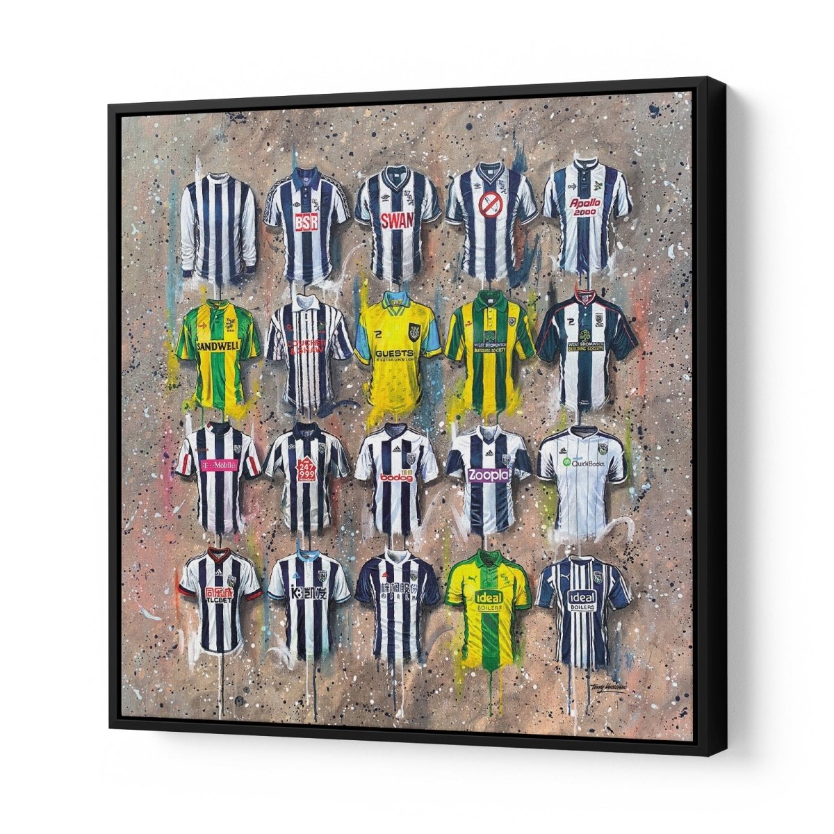 West Brom FC Shirts 20x20 Canvas - Terry Kneeshaw Art