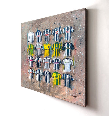 West Brom FC Shirts 20x20 Canvas - Terry Kneeshaw Art