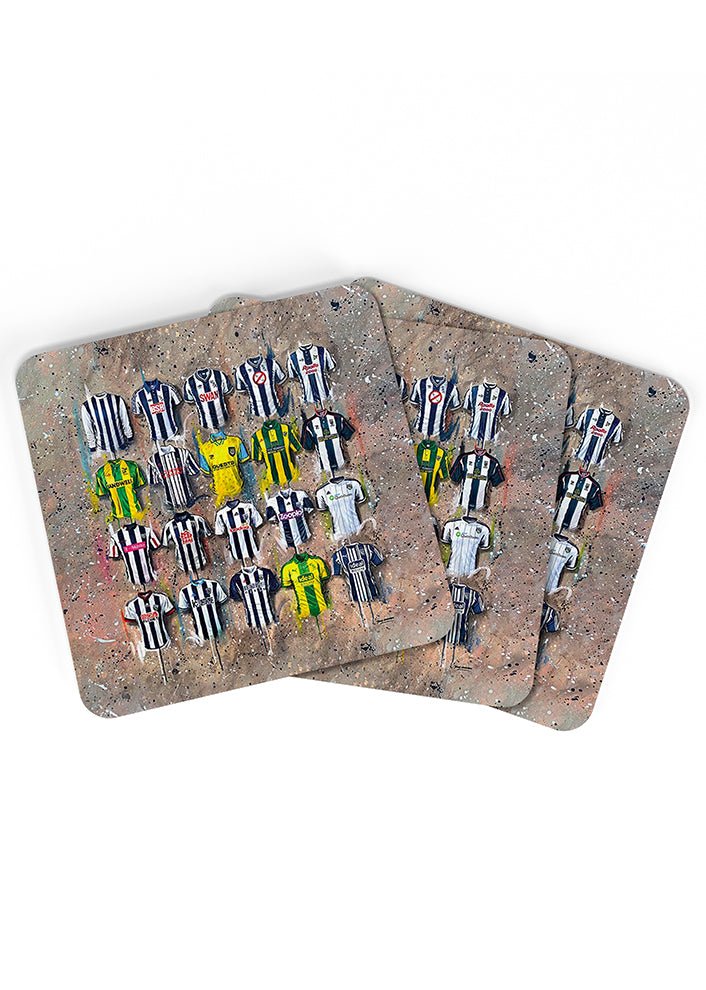 West Brom Shirts - A Baggies Collection Coasters - Terry Kneeshaw Art