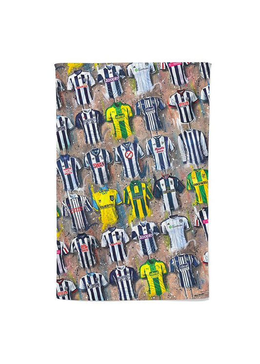 West Brom Shirts - A Baggies Collection Tea Towel - Terry Kneeshaw Art