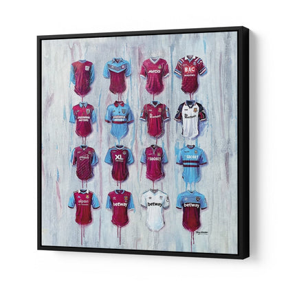 West Ham FC Shirts 20x20 Canvas - Terry Kneeshaw Art