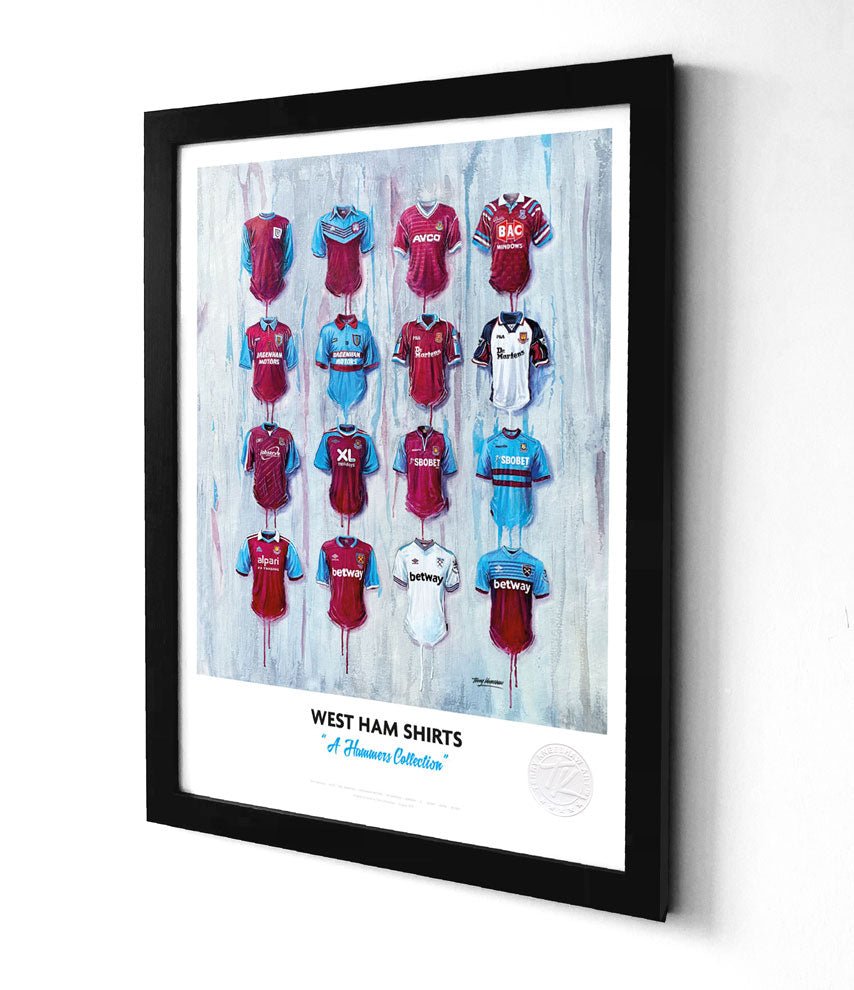 West Ham FC Shirts A3 - Terry Kneeshaw Art