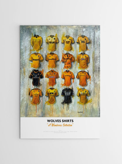 Wolves FC Shirts - A2 Signed Limited Edition Personalised Prints - Terry Kneeshaw Art