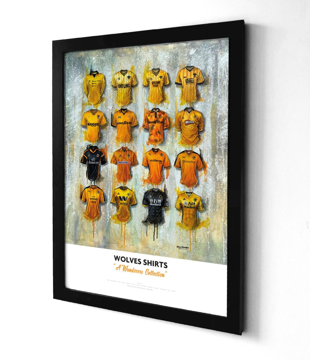 Wolves FC Shirts - A2 Signed Limited Edition Personalised Prints - Terry Kneeshaw Art