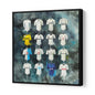 These canvases by Terry Kneeshaw feature iconic moments from Tottenham Hotspur's history. Available in various sizes, from 20x20 to 40x40, the artwork can be ordered framed or unframed, with a black floating frame option. The artwork celebrates the rich history of Spurs and is perfect for any fan of the club. The stunning artwork captures the passion, excitement, and glory of the team and would make a great addition to any Spurs supporter's collection.